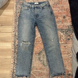 pistola Light Blue Straight Leg Distressed Jeans